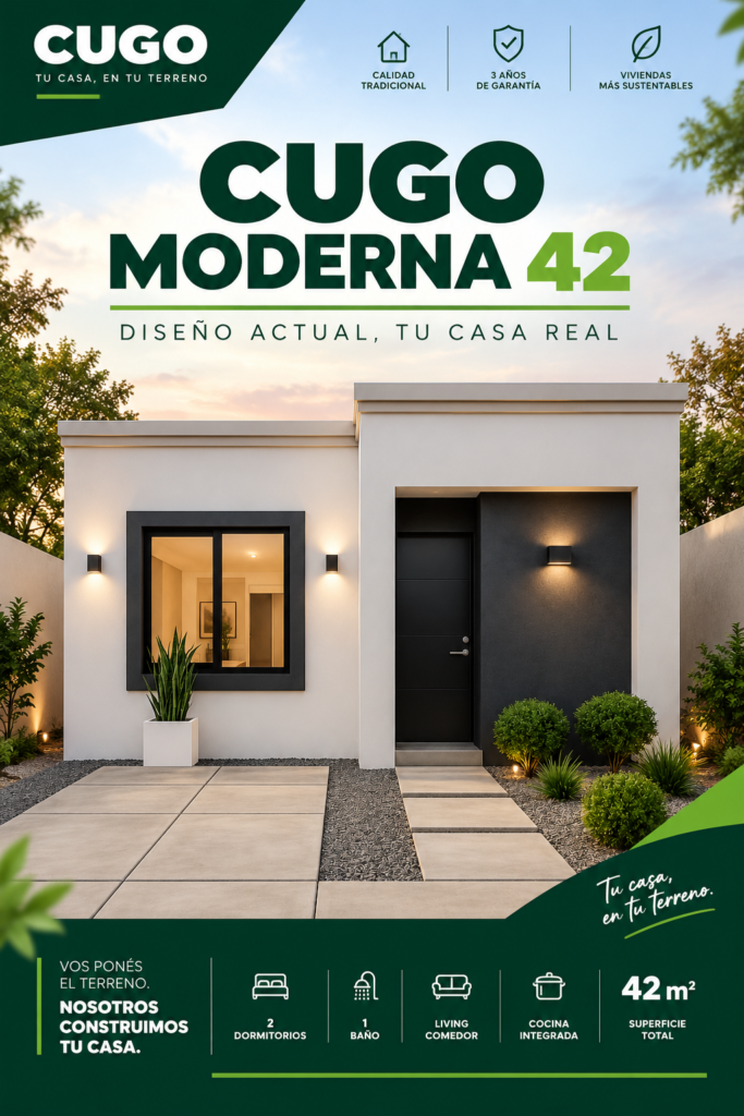 Casa Moderna 42 m² de Casas CUGO
